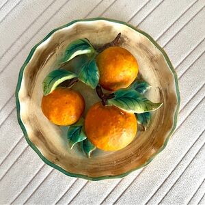 Napco 6" Oranges and Leaves Ceramic Plate (Stamped B3157)